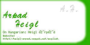 arpad heigl business card